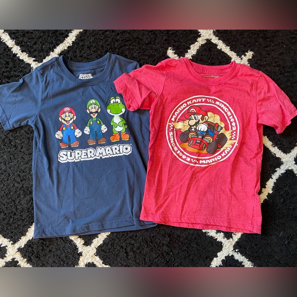 Nintendo Super Mario Kids T-Shirts - Navy and Red